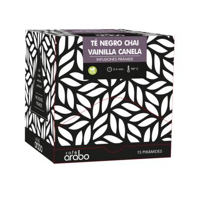 Estuche 15 unidades Té Negro Chai Vainilla Canela Pirámide Arabo