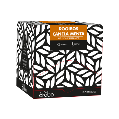 Estuche 15 unidades Infusión Rooibos Canela Menta Pirámide Arabo